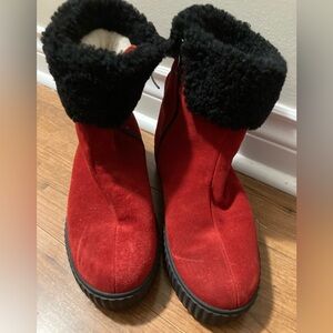 Pajar Red and Black Boots with White Lining